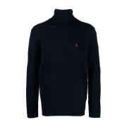 Blauwe Kabeltrui Polo Ralph Lauren , Blue , Heren