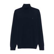 Blauwe Wollen Gebreide Trui Polo Ralph Lauren , Blue , Heren