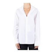 Witte Katoenen Overhemd met Details MM6 Maison Margiela , White , Dame...