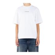 Wit Katoenen T-Shirt Cl0274 Acne Studios , White , Dames