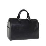 Pre-owned Leather handbags Louis Vuitton Vintage , Black , Dames