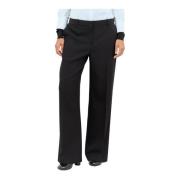 Wollen op maat gemaakte broek met persplooien The Row , Black , Dames