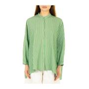 Gele Rechthoekige Shirt NIU , Green , Dames