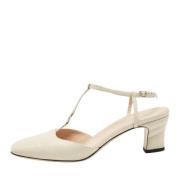 Pre-owned Leather heels Gucci Vintage , Beige , Dames