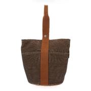 Pre-owned Canvas handbags Hermès Vintage , Brown , Dames