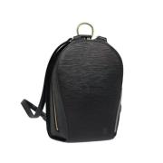 Pre-owned Leather backpacks Louis Vuitton Vintage , Black , Dames