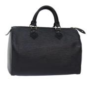 Pre-owned Leather handbags Louis Vuitton Vintage , Black , Dames