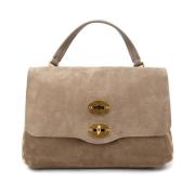 Iconische Postina leren tas met draaislot Zanellato , Gray , Dames