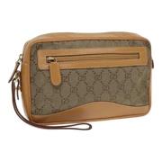 Pre-owned Canvas clutches Gucci Vintage , Beige , Dames