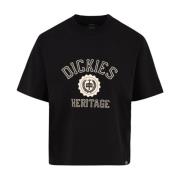 Bedrukt T-shirt Oxford Stijl Dickies , Black , Dames