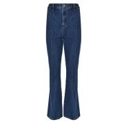 High-waisted Blauwe Jeans met Flare Self Portrait , Blue , Dames