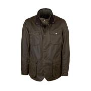 Gewaxte Katoenen Jas met Fluwelen Kraag Barbour , Green , Heren