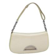 Pre-owned Coated canvas shoulder-bags Dior Vintage , White , Dames