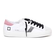 Witte Leren Sneakers met Gebarsten Details D.a.t.e. , White , Dames