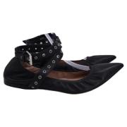 Pre-owned Leather flats Valentino Vintage , Black , Dames