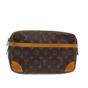 Pre-owned Canvas clutches Louis Vuitton Vintage , Brown , Dames