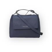 Zachte leren crossbody tas Orciani , Blue , Dames