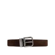 Stijlvolle Leren Riem Dolce & Gabbana , Brown , Heren