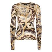 Multicolor Chenille Sweater met All-Over Print Etro , Multicolor , Dam...