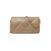 Diamant Quilt Kettingportemonnee - Taupe Tory Burch , Beige , Dames