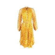 Pre-owned Silk dresses Hermès Vintage , Yellow , Dames