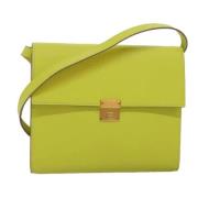 Pre-owned Leather shoulder-bags Hermès Vintage , Yellow , Dames