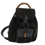 Pre-owned Suede backpacks Gucci Vintage , Green , Dames