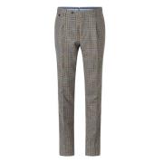 Geruite Gentlemen Fit Wollen Broek Pt01 , Gray , Heren