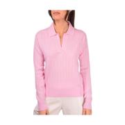 Roze Gebreide Polo Sweater Gran Sasso , Pink , Dames