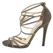 Pre-owned Suede sandals Jimmy Choo Pre-owned , Gray , Dames