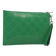 Pre-owned Leather clutches Gucci Vintage , Green , Dames