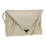 Pre-owned Leather shoulder-bags Celine Vintage , White , Dames