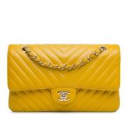 Pre-owned Leather shoulder-bags Chanel Vintage , Yellow , Dames