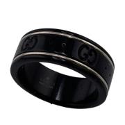 Pre-owned Silver rings Gucci Vintage , Black , Dames