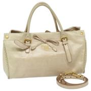 Pre-owned Leather prada-bags Prada Vintage , Beige , Dames