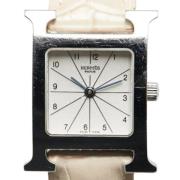 Pre-owned Stainless Steel watches Hermès Vintage , White , Dames