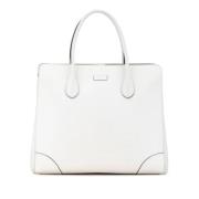 Pre-owned Leather totes Gucci Vintage , White , Dames