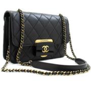 Pre-owned Leather chanel-bags Chanel Vintage , Black , Dames