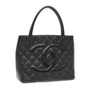 Pre-owned Leather totes Chanel Vintage , Black , Dames