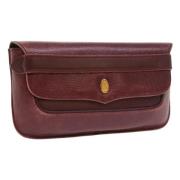 Pre-owned Leather clutches Cartier Vintage , Red , Dames