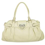 Pre-owned Leather handbags Salvatore Ferragamo Pre-owned , Beige , Dam...