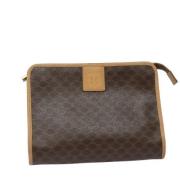 Pre-owned Leather clutches Celine Vintage , Brown , Dames