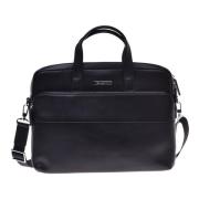 Professional bag in black leather and nylon Baldinini , Black , Heren