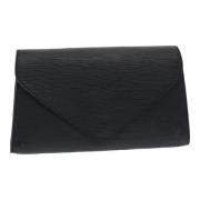 Pre-owned Leather clutches Louis Vuitton Vintage , Black , Dames