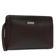 Pre-owned Leather clutches Burberry Vintage , Brown , Dames