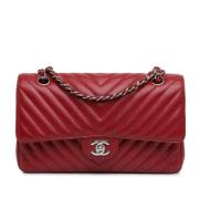 Pre-owned Leather shoulder-bags Chanel Vintage , Red , Dames