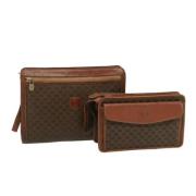 Pre-owned Leather clutches Celine Vintage , Brown , Dames