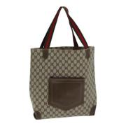 Pre-owned Leather totes Gucci Vintage , Beige , Dames