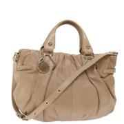 Pre-owned Leather celine-bags Celine Vintage , Beige , Dames