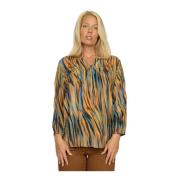 Vrouwelijke blouse met mooi print 2-Biz , Multicolor , Dames